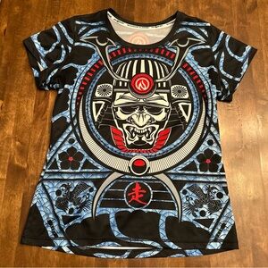 INKnBURN Women's XL Performance Wear Run or Die Warrior Samurai T Shirt Tech